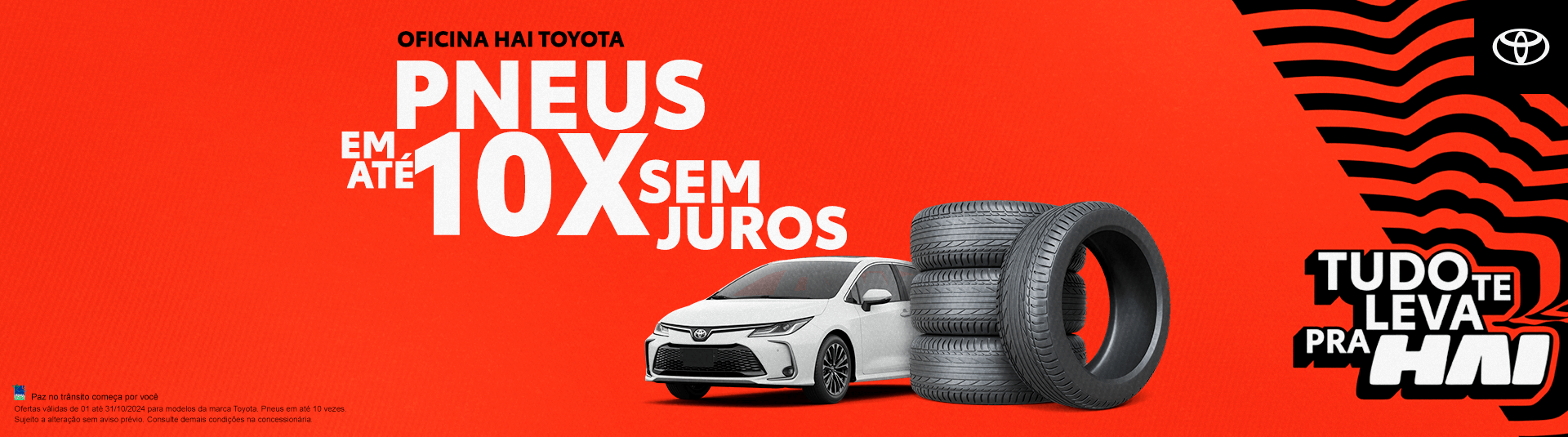 Oferta especial de pneus na oficina autorizada Toyota, com instalação profissional e garantia de qualidade. Troque os pneus do seu veículo Toyota e aproveite condições exclusivas para manter a segurança e desempenho em alta