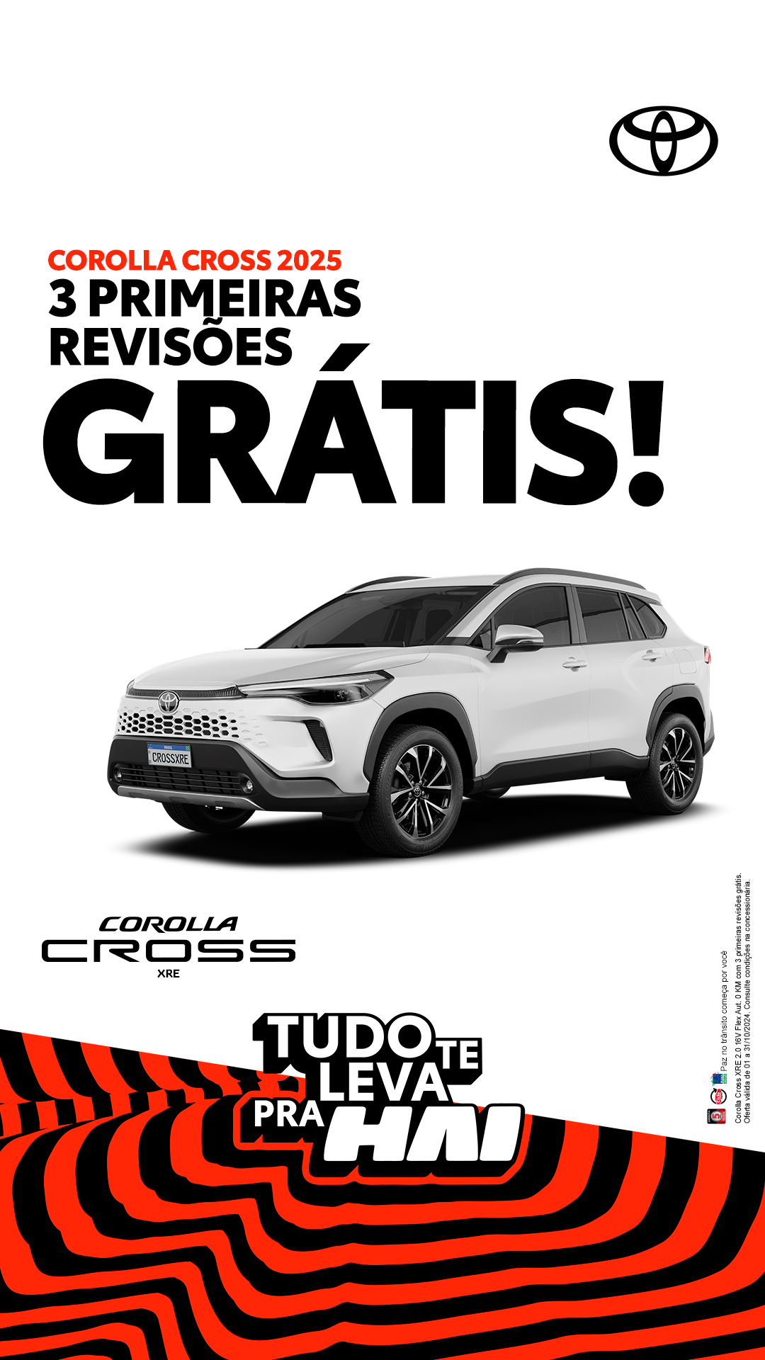 Toyota Corolla Cross XRE com condição imperdível: financie agora e comece a pagar só em 2025, um SUV robusto e moderno, que une performance, segurança e design arrojado, ideal para famílias que buscam espaço, conforto e estilo, com as melhores condições d