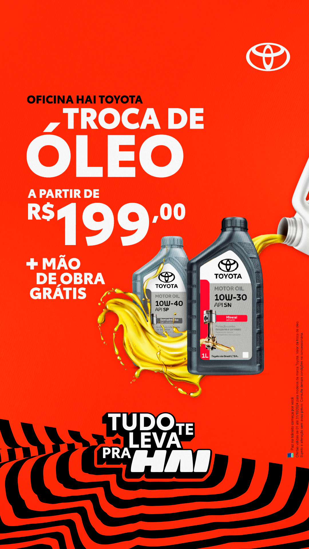 Serviço de troca de óleo na oficina autorizada Toyota, com profissionais qualificados e peças originais. Garanta o desempenho e a longevidade do motor do seu veículo Toyota com um serviço especializado. Aproveite condições exclusivas e agende a manutenção