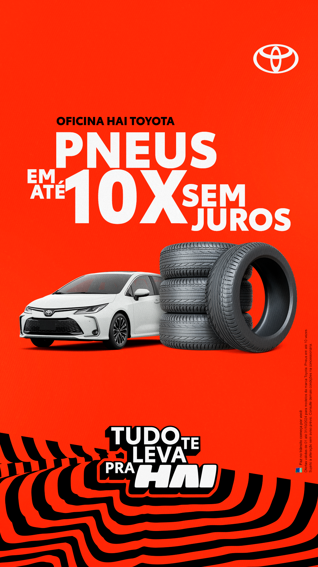 Oferta especial de pneus na oficina autorizada Toyota, com instalação profissional e garantia de qualidade. Troque os pneus do seu veículo Toyota e aproveite condições exclusivas para manter a segurança e desempenho